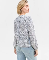 On 34th Women's Printed Pintuck Blouse, Exclusively at Macy's