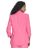 Calvin Klein Women's One-Button 3/4-Sleeve Blazer