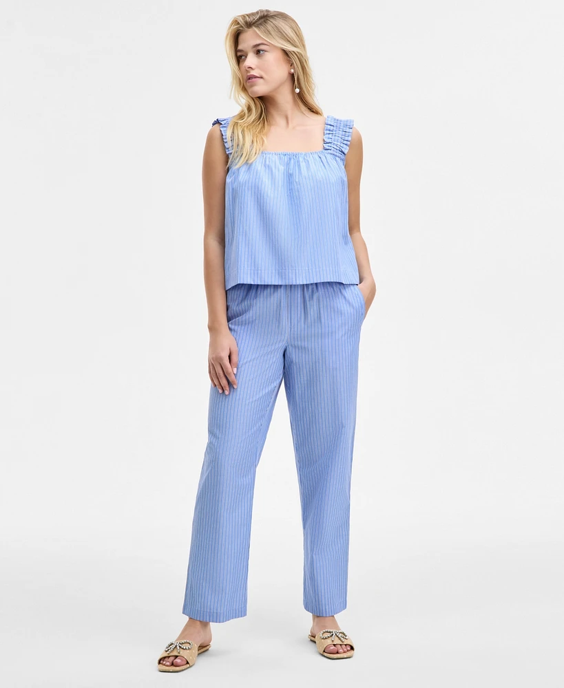 On 34th Women's Classic Stripe Pull-On Pants, Exclusively at Macy's