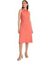 Maggy London Women's Collared Sleeveless Button-Front Dress