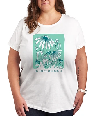 Hybrid Apparel Trendy Plus Thrive Kindness Graphic Crew Neck T-Shirt