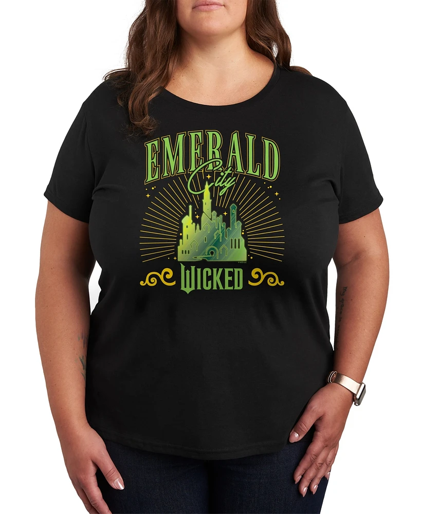 Hybrid Apparel Trendy Plus Wicked Emerald City Graphic Crew Neck T-Shirt