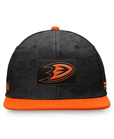 Fanatics Men's Black/Orange Anaheim Ducks Authentic Pro Rink Snapback Hat