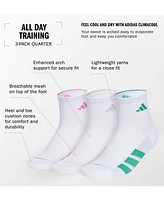 adidas Women's 3-Pk. All Day Training Quarter Socks 5159147A