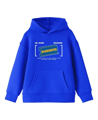 Blockbuster Boys Be Kind, Rewind, Comfort Food Adult Royal Blue Hoodie-xl