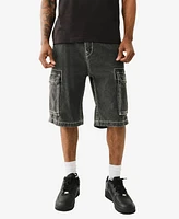 True Religion Men's Big T Vinny Cargo Denim Shorts