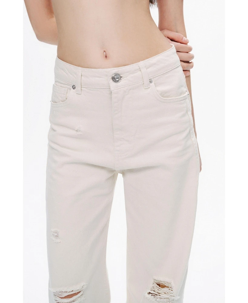 Nocturne Women's Stone Detailed Wide Leg Jeans