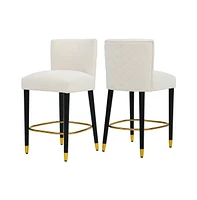 Set of 2 Modern 27 Inch Counter Stools with Upholstered Tufted Seat for Kitchen Island & Bar-The Pop Home