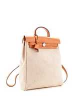 Pre-Owned Hermes Herbag A Dos Zip Backpack Toile and Leather