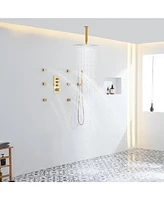 12-Inch Rainfall Shower Head with French Vernet Valve - Durable & Family-Friendly Thermostatic System