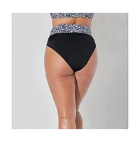 Swimsuits for All Plus High Waist Cheeky Shirred Brief