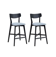 Set of 2 Bar Stools, 28.5 Inch Solid Wood Kitchen Island Chairs for Home, Bar, or Pub-The Pop Home