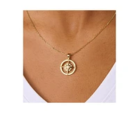 Compass Pendant Necklace in 14K Gold Over Sterling Silver