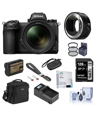 Nikon Z 6II Mirrorless Camera with Nikkor Z 24-70mm f/4 S Lens Bundle with Ftz Ii Mount Adapter, 128GB Sd Card, Bag, Extra Battery, Charger, Wrist Str