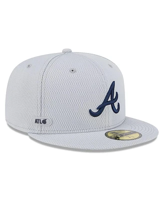 New Era Men's Gray Atlanta Braves 2025 Mlb Clubhouse 59FIFTY Fitted Hat