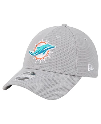 New Era Big Boys and Girls Gray Miami Dolphins Main 9FORTY Adjustable Hat