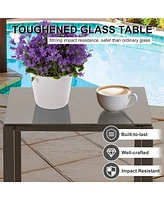 Aoodor 3-Piece Patio Furniture Set, Outdoor Rattan Wicker Chairs with Table, Sofa Set Including Cushions