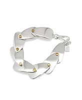 Robert Lee Morris Soho Two-Tone Leaf Layered Link Bracelet