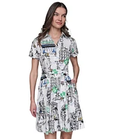 Karl Lagerfeld Paris Women's Scenic-Printed Shirtdress