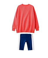 Disney Toddler and Little Girls 2-Piece Minnie Tennis Club Bike Sweatshirt Short Set