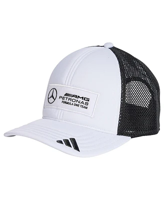 Adidas Men's White Mercedes-amg Petronas F1 Team Wear Trucker Adjustable Hat