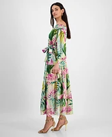 Guess Women's Josee Off-The-Shoulder Long-Sleeve Maxi Dress