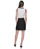 Karl Lagerfeld Paris Women's Linen-Blend A-Line Skirt