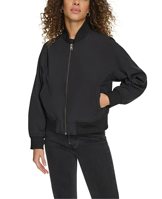 Levi's Women's Relaxed Zip-Front Ribbed-Hem Bomber Jacket