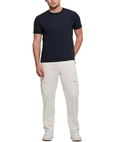 Guess Men's Relaxed Fit Linear Textured Short Sleeve Crewneck T-Shirt