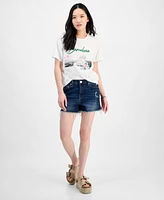 Indigo Rein Juniors' Frayed-Hem Destructed Shorts