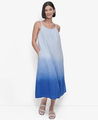 Dkny Women's Sleeveless Dip-Dye Voile Midi Dress