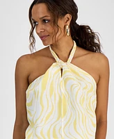 I.n.c. International Concepts Petite Braided Halter Top, Exclusively at Macy's