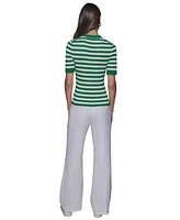 Karl Lagerfeld Paris Women's Stripe Short-Sleeve Sweater