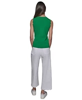 Karl Lagerfeld Paris Women's Scallop-Edge Sleeveless Sweater