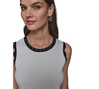 Karl Lagerfeld Paris Women's Scallop-Edge Sleeveless Sweater