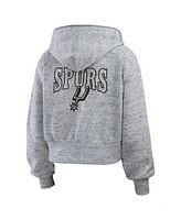 Wear by Erin Andrews Women's Heather Gray San Antonio Spurs Speckled Radiator Full-Zip Hoodie