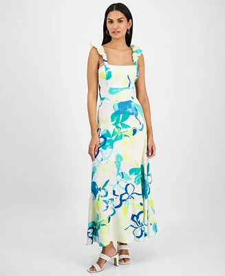Rachel Roy Women's Printed Ruffle-Sleeve Dress