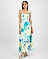 Rachel Roy Women's Printed Ruffle-Sleeve Dress
