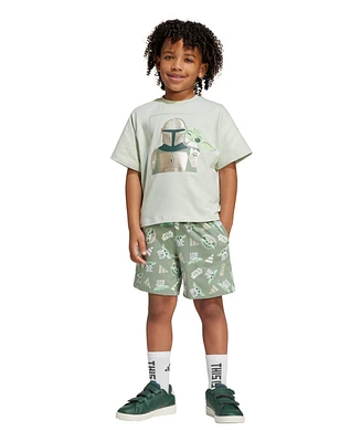 adidas Toddler Boys 2-Piece Star Wars Mandalorian Shorts and T-Shirt Set