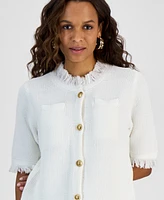 I.n.c. International Concepts Petite Short-Sleeve Cardigan, Exclusively at Macy's