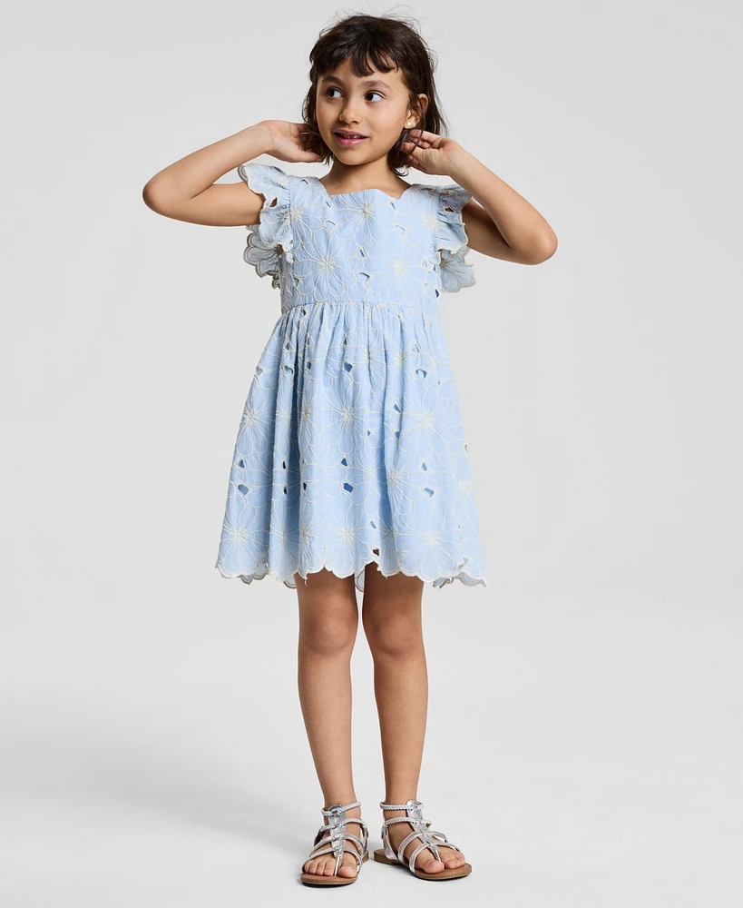 Rare Editions Toddler and Little Girls Enlarged Flora Eyelet Dress