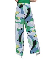 Karl Lagerfeld Paris Women's Geo-Print Wide-Leg Pants