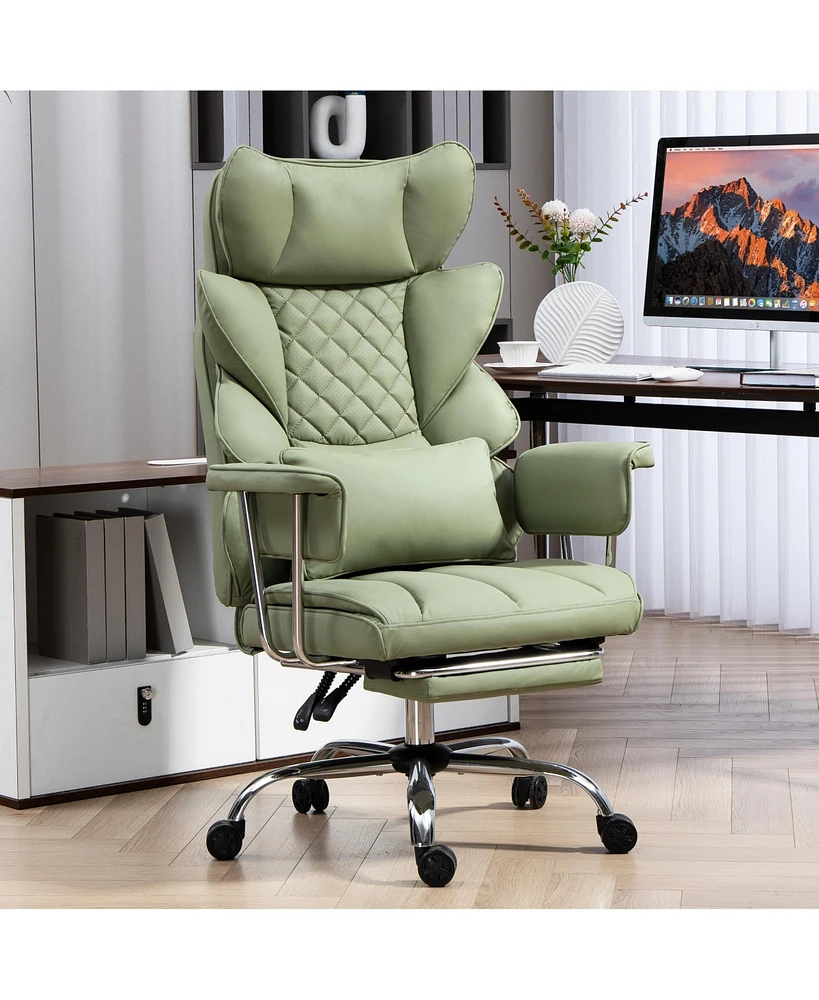 Dyhome Gaming Chair, Racing Office Ergonomic High-Back Pu Leather Reclining Computer Desk Executive Swivel Rolling Chair f