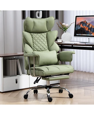 Dyhome Gaming Chair, Racing Office Ergonomic High-Back Pu Leather Reclining Computer Desk Executive Swivel Rolling Chair f