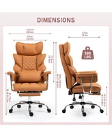 Dyhome Gaming Chair, Racing Office Ergonomic High-Back Pu Leather Reclining Computer Desk Executive Swivel Rolling Chair f