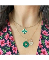 The Lovery Malachite Donut Heart Charm 14K Gold