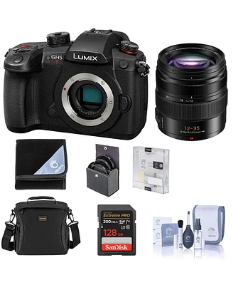 Panasonic Lumix GH5II Mirrorless Camera with Lumix G X Leica Dg Vario-Elmarit 12-35mm f/2.8 Lens, 128GB Sdxc Memory Card, 58mm Filter Kit and Bag