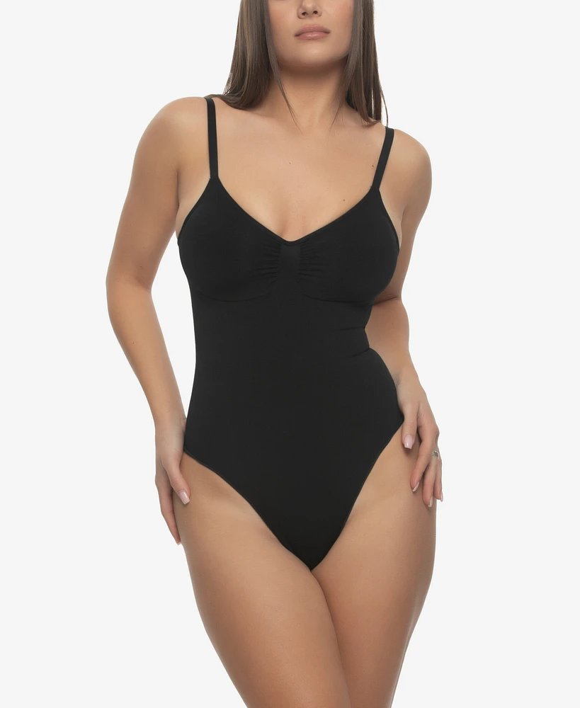 Felina Women's Body Con Seamless Thong Bodysuit