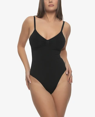 Felina Women's Body Con Seamless Thong Bodysuit