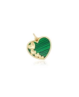 The Lovery Malachite Heart Overlay Charm 11 Millimeters